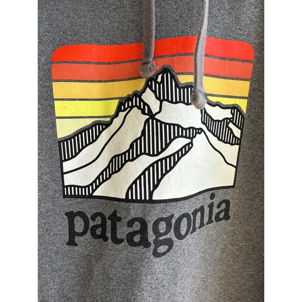 Patagonia Fitz Roy Horizons Uprisal Hoody Grey Heather Graphic Pullover Men's XL